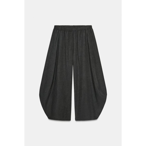 ZARA FLOWY WIDE LEG WOOL PANTS ZW COLLECTION - Picture 1 of 8